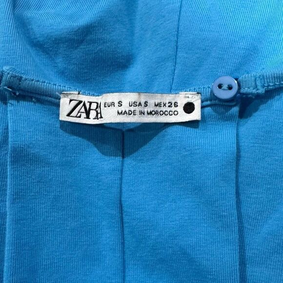 Zara Blue One Piece Shorts Romper Stretch Women’s Small - Picture 2 of 2